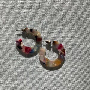 H&M rainbow hoop earrings